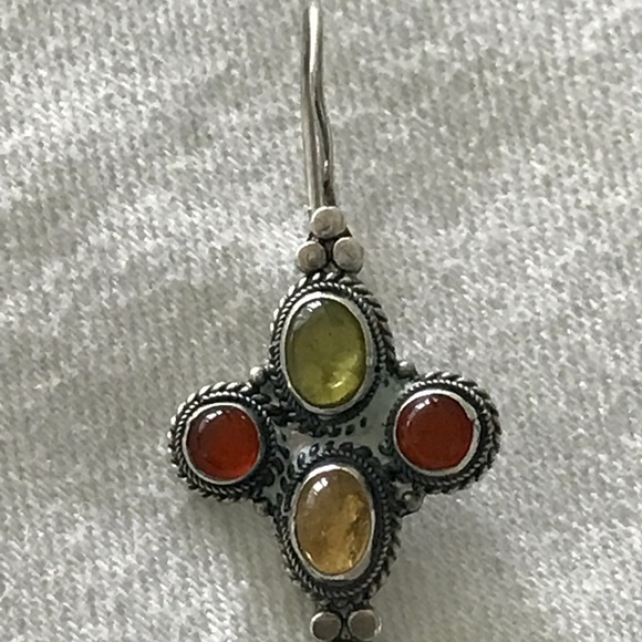 925 stamped earrings Peridot, Garnet & Citrine. 🤗Offers🍀welcome - Picture 4 of 6